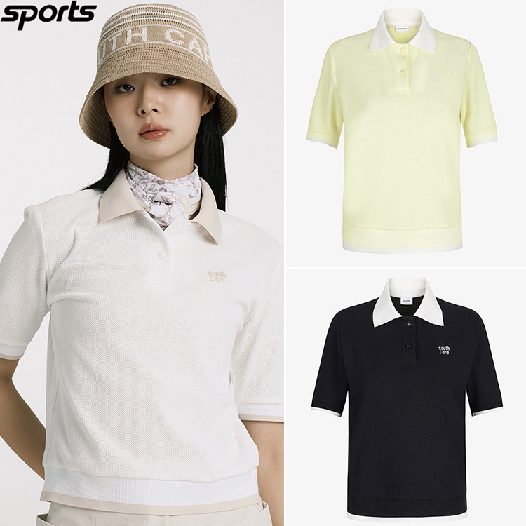 韩国代购southcape高尔夫26春夏吸湿速干防晒户外POLO衫短袖T恤女