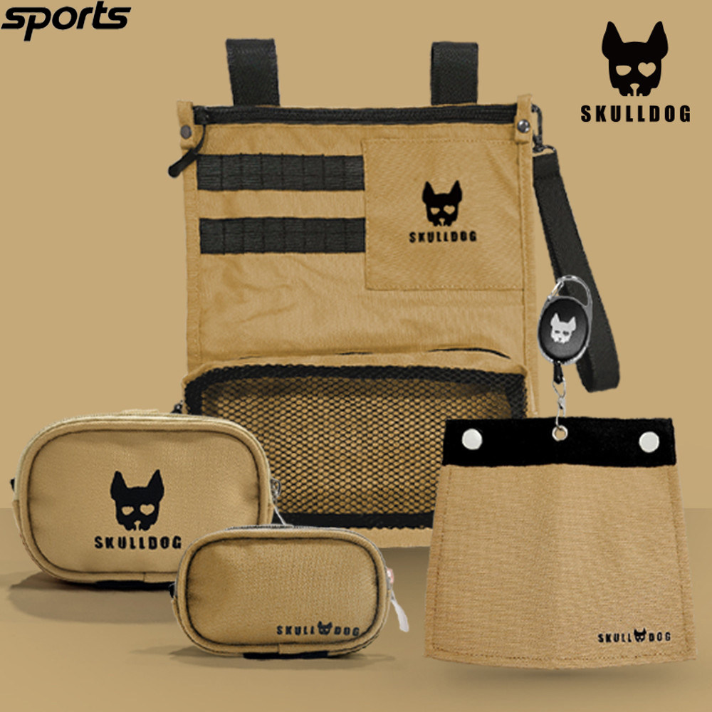 韩国代购SKULLDOG高尔夫配饰24年多功能球袋户外车挂包擦球巾套组