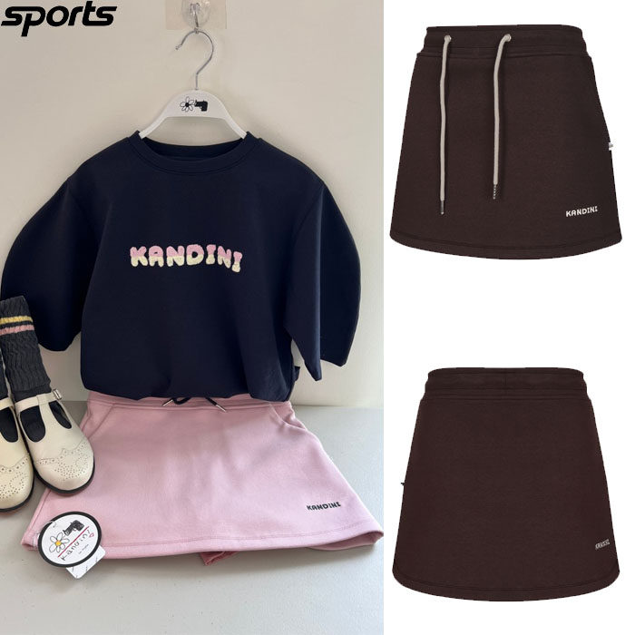韩国代购Kandini高尔夫球裙25秋女标志系带运动休闲迷你半身短裙