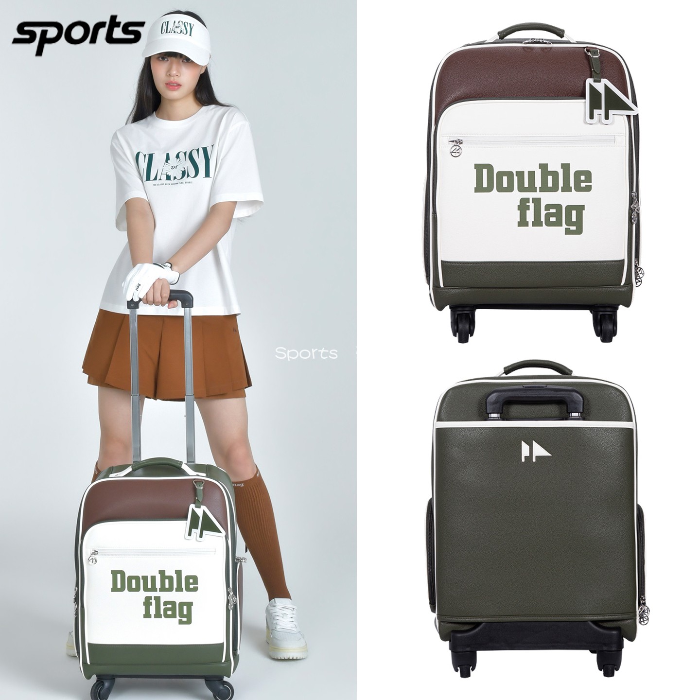 韩国代购double flag高尔夫26初秋撞色便携旅行户外衣物包拉杆箱