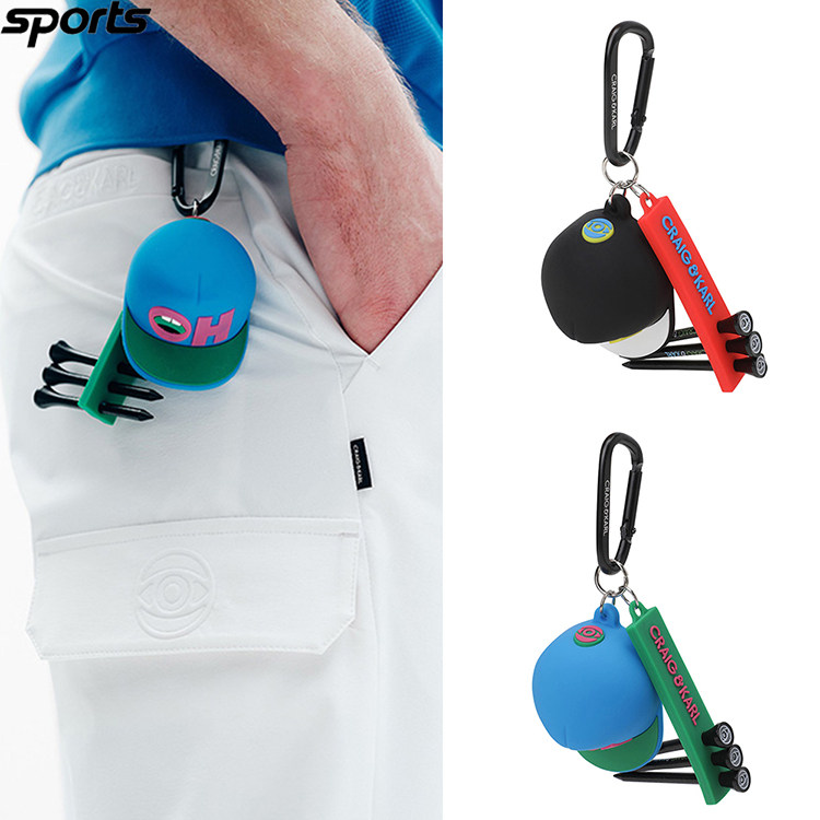 韩国代购CRAIG KARL高尔夫25立体棒球帽造型户外球TEE挂件小球袋