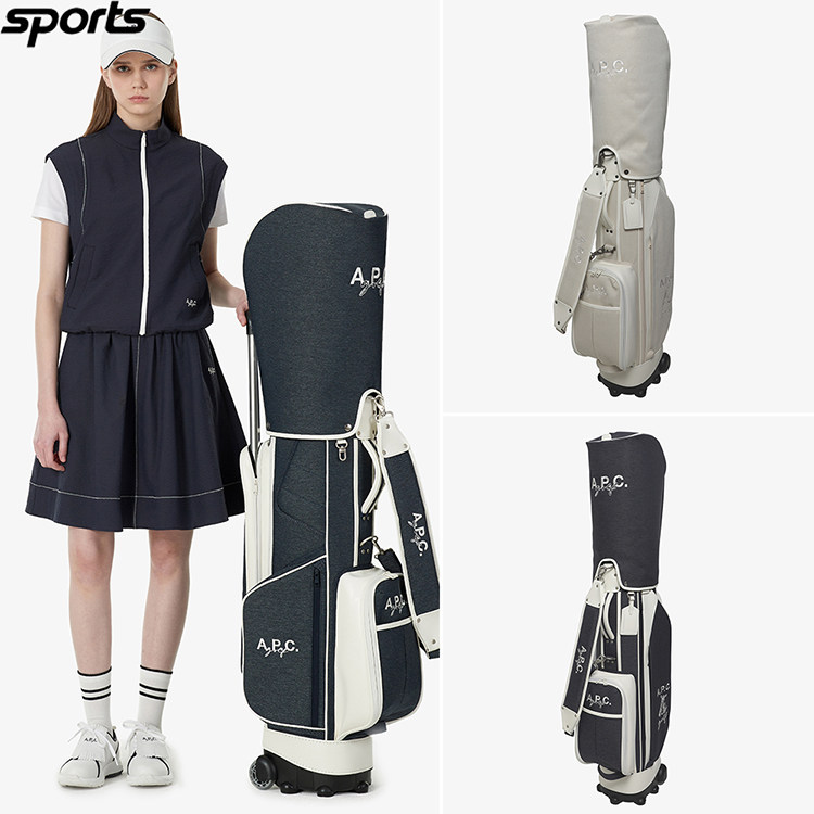 韩国代购APC高尔夫26年春多功能缓冲肩带万向轮拉杆户外立式球包