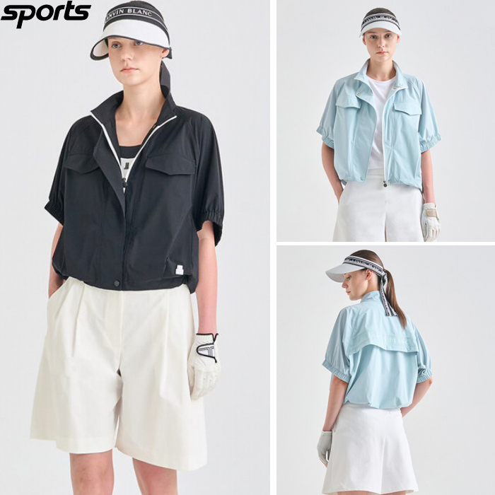 韩国代购lanvin blanc高尔夫球服25初秋女休闲轻薄拉链半袖夹克