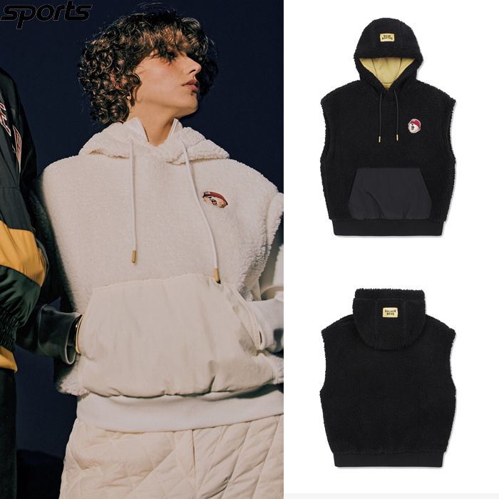 韩国代购GOLDEN BEAR高尔夫球服24秋冬女子GOLF标志抓绒连帽背心