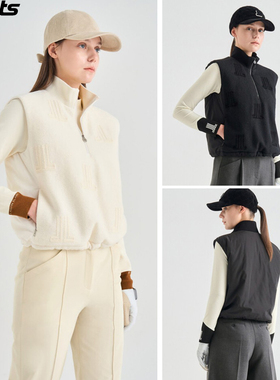 韩国代购lanvin blanc高尔夫球服25初秋女柔软保暖立领半拉链上衣