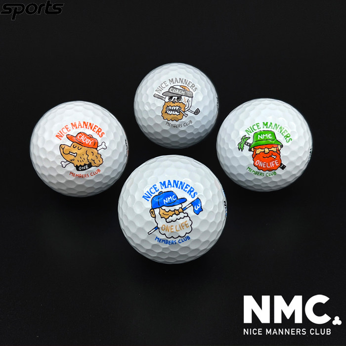 韩国代购NMC高尔夫球配饰装备ins潮款卡通涂鸦R3练习球12枚球套组