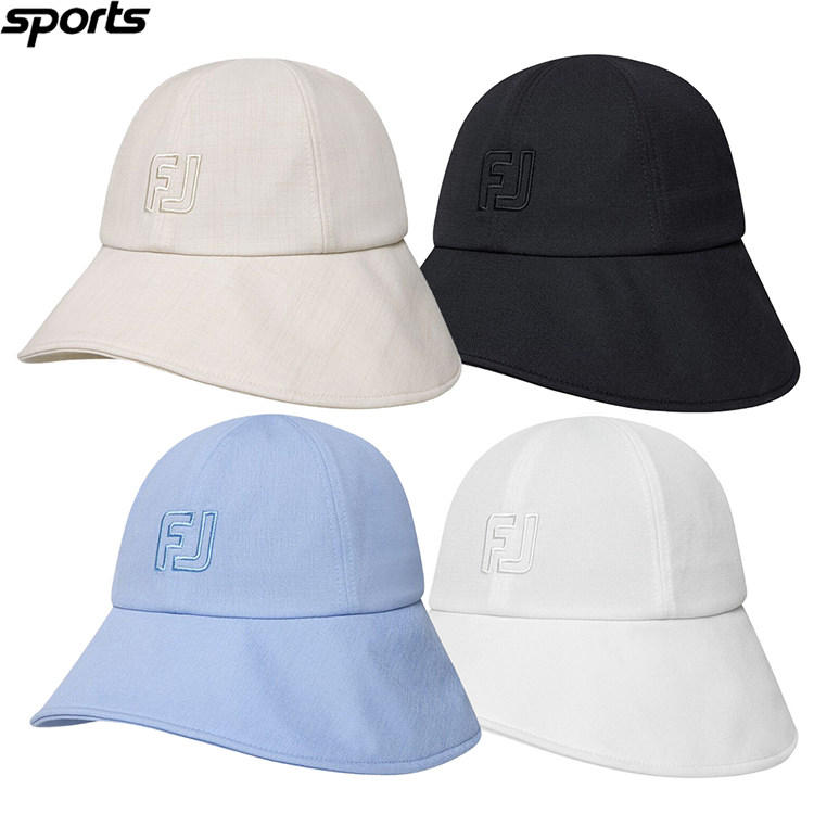 韩国代购FJ高尔夫穿搭26年春夏亚麻宽檐遮阳帽运动户外桶帽女球帽