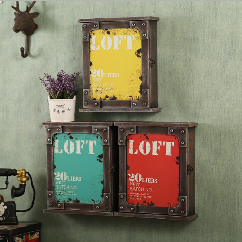 美式乡村复古做旧仿金属钥匙盒壁挂美式家具饰品壁饰墙面收纳盒,家居饰品,壁饰,淘宝优惠券,粉丝福利购,淘宝优惠卷