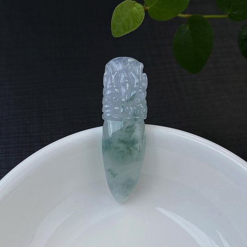 翡翠龙牌龙牙龙柱龙珠玉石挂件