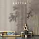 Katiya新中式 复古墙布装 饰电视背景墙壁纸客厅手绘轻奢茶室定制画