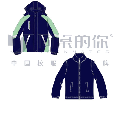 新款有货【扬州市东关教育集团】冲锋衣冬季运动装绿薄荷面子内胆