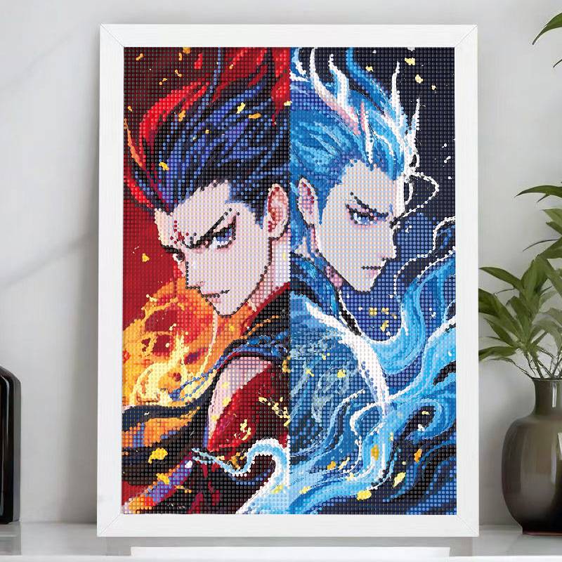 钻石画儿童男孩哪吒魔童闹海钻石贴画儿童手工diy粘贴画满钻敖丙图片