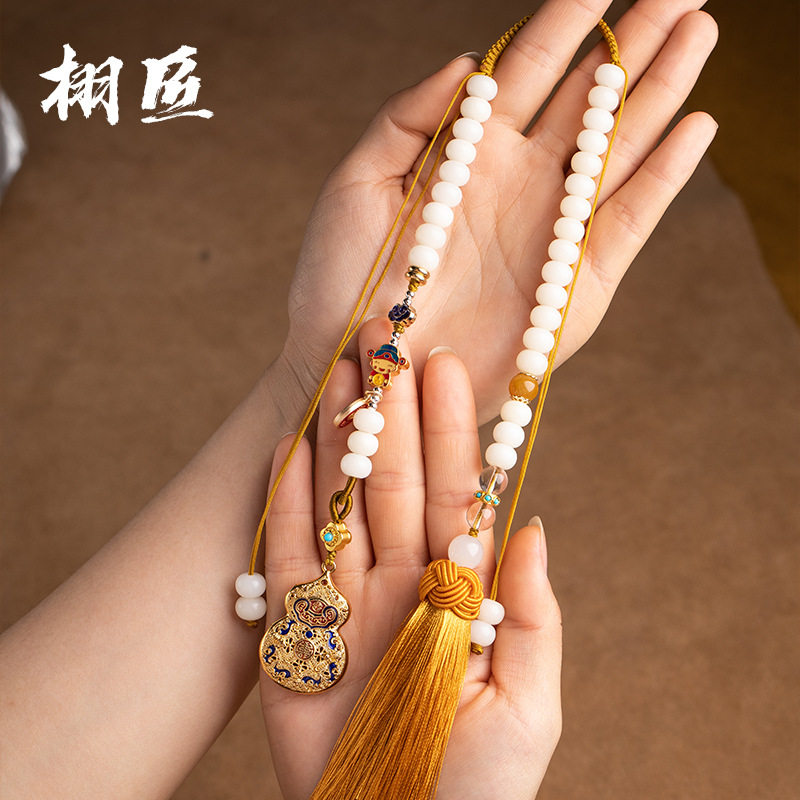 古法珐琅彩葫芦后视镜挂件流苏长款福禄精美挂饰高档车内吊饰礼品