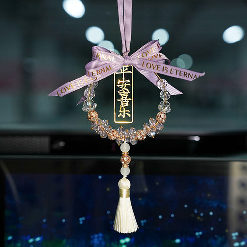 跨境热销挂件 平安喜乐麦穗车用装饰挂件 创意车载后视镜吊坠挂饰