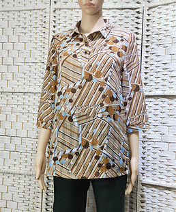 线下实体断码中老年妈妈春秋女装花色七分袖套头上衣特价清仓