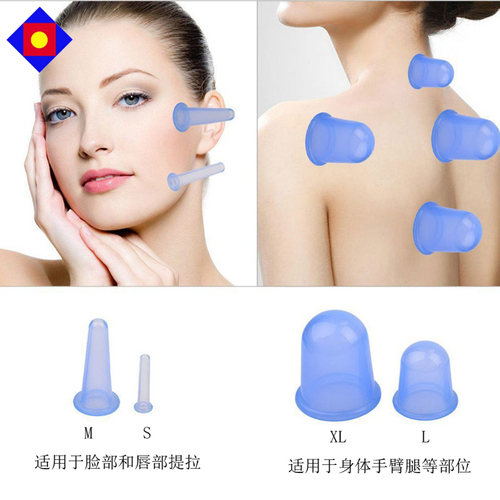 家用环保硅胶走罐透明刮痧真空