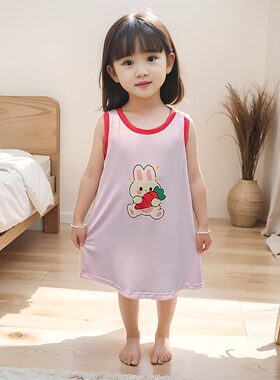 女童莫代尔睡裙夏季薄款