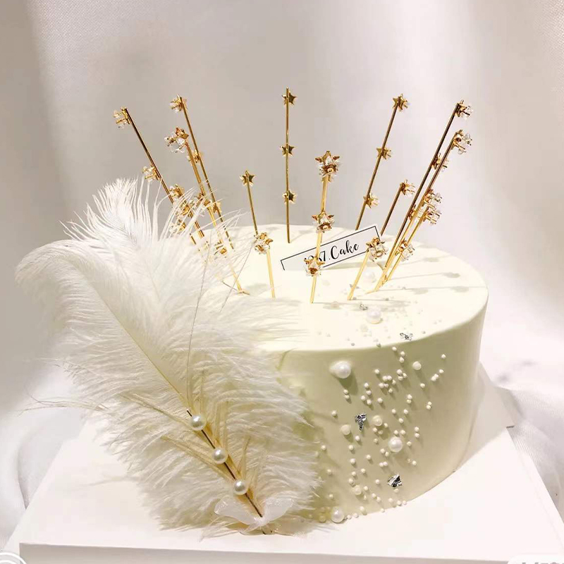 满天星皇冠蛋糕装饰摆件网红公主头饰浪漫水晶梦幻五角星烘焙插件