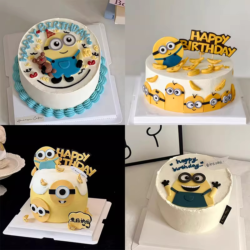 糖堡森林网红HB塑料翻糖切模压模ins风卡通小黄人生日蛋糕模具