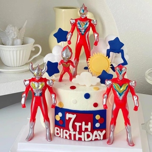 网红奥特曼蛋糕装 扮插件 饰摆件迪迦泽塔赛罗儿童男孩男生生日装