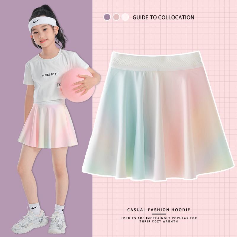 女童冰丝短裙套装夏季儿童半身裙图片