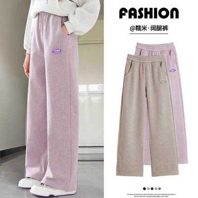 女童加绒裤子直筒加厚阔腿裤