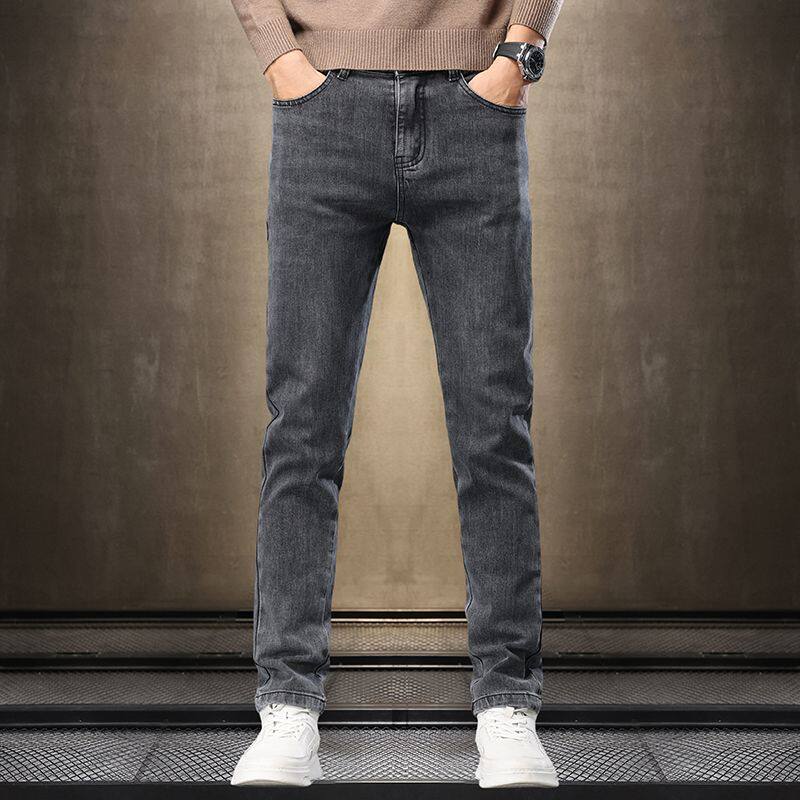 春秋新款高端牛仔裤男直筒潮流韩版弹力修身小脚裤休闲男裤长裤子
