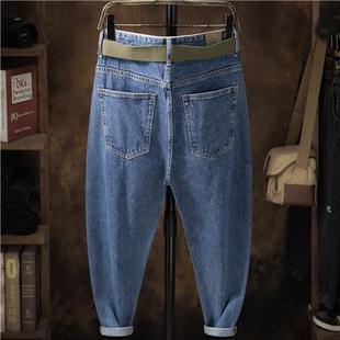 哈伦老爹萝卜裤 加肥加大阔腿牛仔裤 男锥形宽松百搭厚耐磨肥佬大码