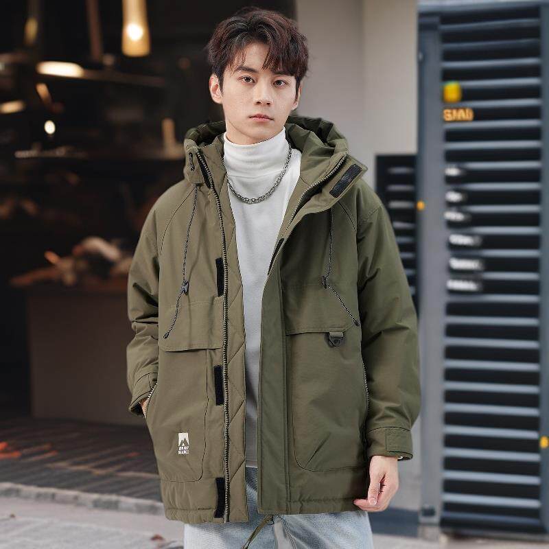 工装派克羽绒服男士冬季2025年新款中长款牌加厚冲锋衣潮流外套男