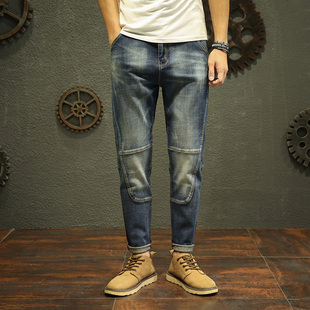 子小脚男裤 裤 秋季 弹力男士 潮牌 2025休闲牛仔裤 哈伦新款 男宽松大码