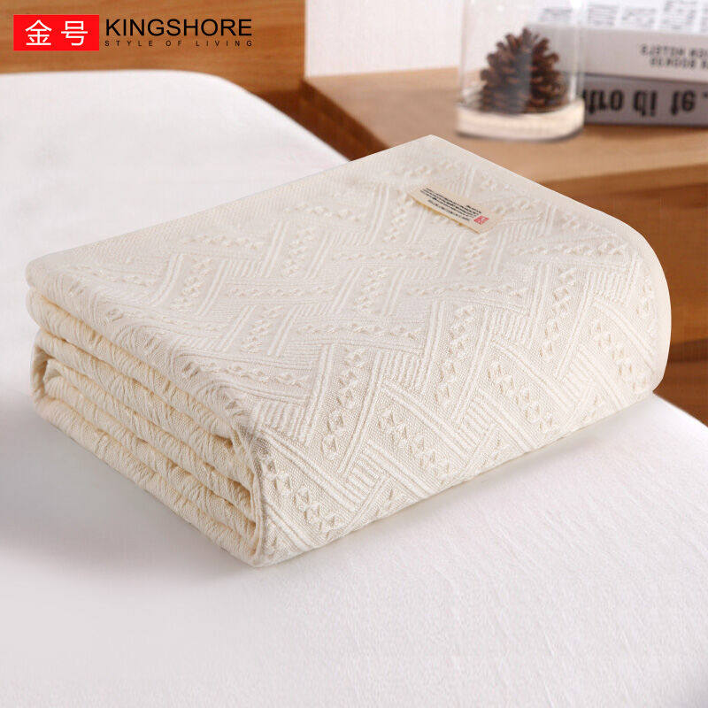 金号毛巾家纺纯棉毛巾被办公室盖毯加厚毯子全棉毛毯单人空调被黄