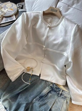 欧货2024秋款V+.COM通勤简约盘扣短外套甜酷醋酸百搭上衣女59211