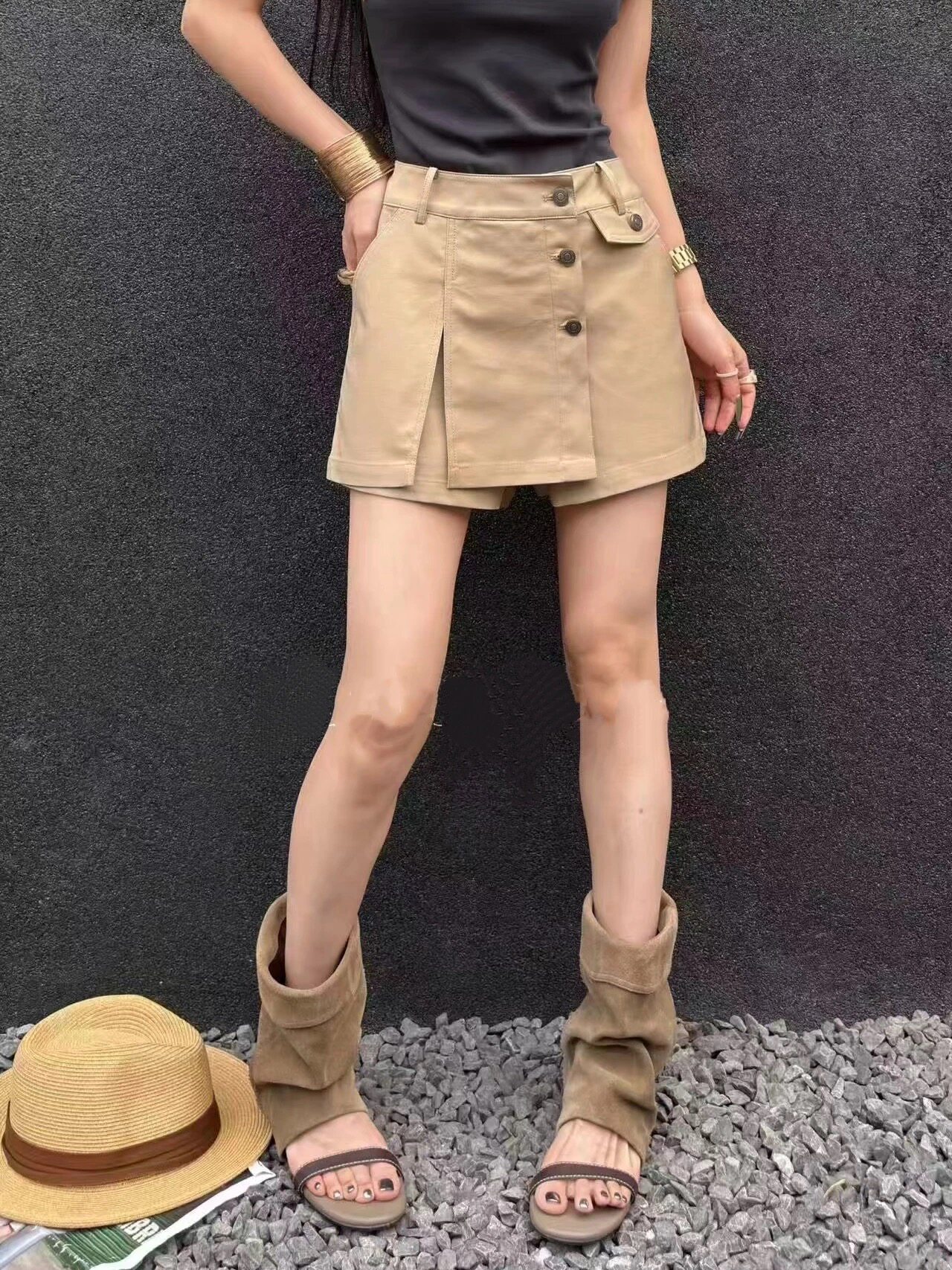 2026夏季高腰显瘦休闲裙裤短裤女