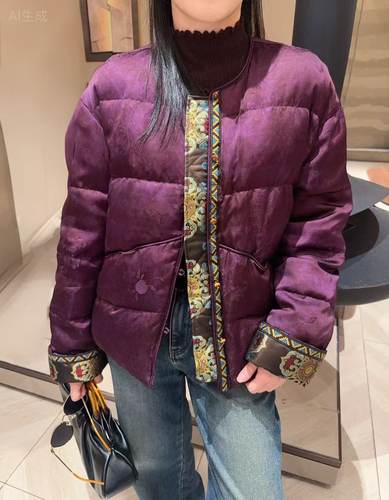 2025秋冬新款拼色羽绒服外套女