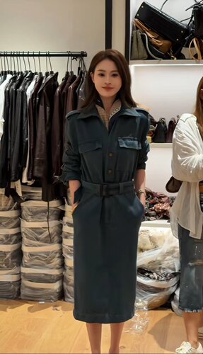 2026秋季复古水洗牛仔连衣裙女