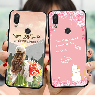 适用红米note7全包软硅胶手机壳M1901F7C防摔保护套n0te7小众M1901F7BE创意edminote7网红 6.3寸文艺商务外壳