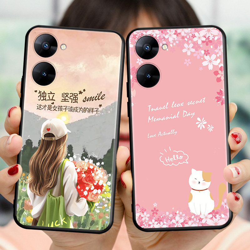 适用RealmeV30手机壳耐脏防摔oppo真我v30全包边realme硅胶软套RMX3618个性卡通可爱relamev30创意彩绘保护套