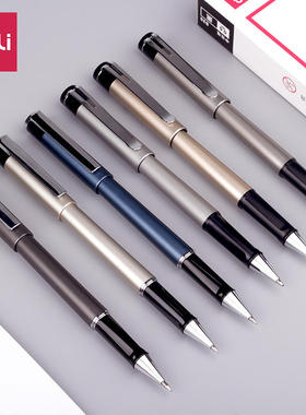 得力签字笔商务办公中性笔0.5加粗大容量黑色水笔S143碳素笔