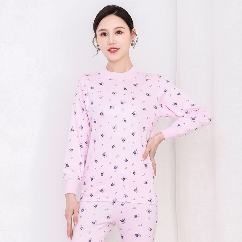 棉毛衫保暖女圆领2022简约