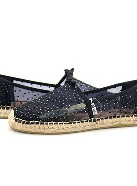 专柜玛丽正品女鞋22春夏新款蕾丝镂空帆布鞋女鞋麻底渔夫鞋05089W