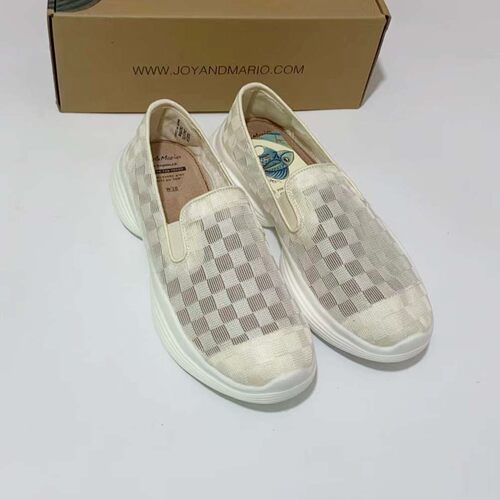 专柜玛丽正品23夏季新款女鞋镂空蕾丝亮片厚底一脚蹬帆布鞋76276W