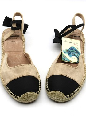 专柜玛丽正品女鞋凉鞋01986W夏中空渔夫鞋包头麻绳平底脚腕01985W
