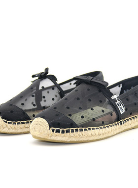 专柜玛丽正品22春夏新款蕾丝渔夫鞋女鞋懒人休闲镂空帆布鞋05088W