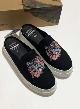 专柜玛丽正品女鞋夏季新款帆布拖鞋82185W厚底半拖凉鞋女鞋82168W