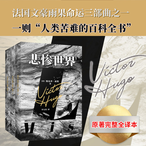 正版精装悲惨世界3册法国文豪