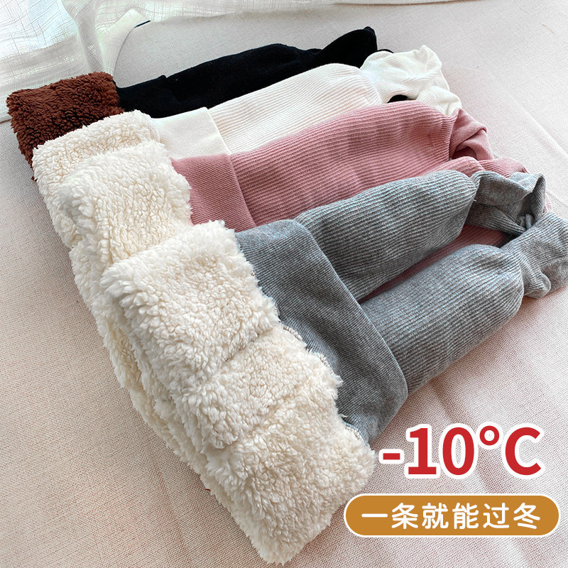 连裤袜女童打底裤冬季加绒加厚东北儿童特厚羊羔绒保暖棉可爱宝宝