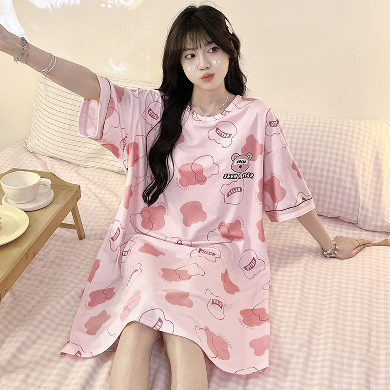 带胸垫一体式夏天家居服女