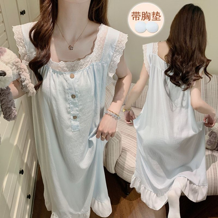 带胸垫睡衣网红风夏季吊带睡裙女