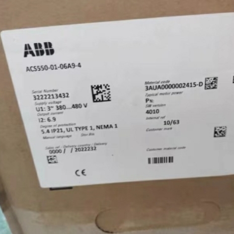 售前询价ABB变频器ACS550-01-06A9-4 3KW议价