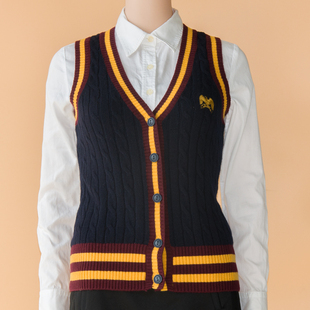 PLORY羊毛针织女款马甲麻花背心休闲外穿外套 POVKOBV001